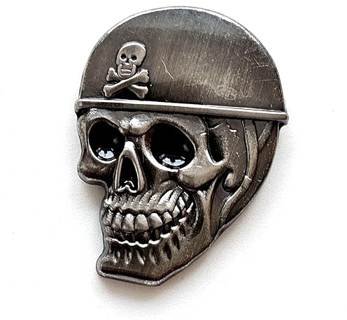 Skull Totenkopf Gothic Schädel Edel Biker Metall Button Pin Anstecker 0966 A