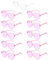 Aviski Occhiale a forma di cuore Occhiali da sole Trasparenti Tinti Occhiali, 1 Sposa + 10 Team Bride Occhiali Favore della festa di addio al nubilato/Matrimonio/Doccia Nuziale, Photo Booth puntelli