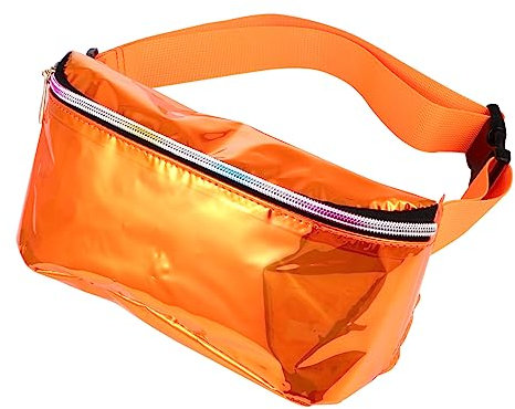 CALLARON Sport Bauchtasche mit Hologramm-Design - PVC wasserdichte Laufgürteltasche für Herren & Damen | Transparente Umhängetasche, Reflektierend für Joggen, Radfahren, Festival 23 x 11 x 7 cm