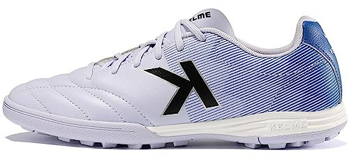 Kelme Football Boots Men's Breathable Turf Trainers Outdoor Cleats Athletics Sneakers Teens Professional Cushioning Soccer Shoes Non-Slip Grey UK 8.5