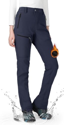 Wespornow Damen Wanderhose Wasserdicht Thermohose Gefüttert Outdoorhose Softshellhose Skihose Warm Ski Pants Women Schneehose Kletterhose Jagdhose Trekkinghose Winter Regenhose（Blau,XS）