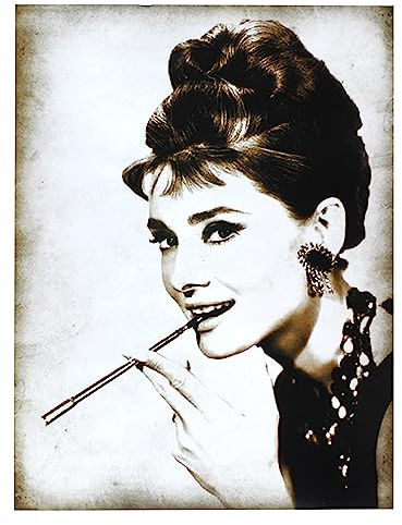 KUSTOM ART Audrey Hepburn Wandposter Serie berühmte Hollywood-Schauspieler, ungerahmt, Kunstdruck, 40 x 30 cm