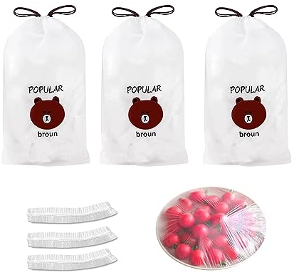 300 bolsas para conservación de alimentos frescos, Bolsas Elásticas Almacenamiento Alimentos, Reutilizable Bolsas de Conservación Fresca para Sobras,Bolsas Selladas Almacenamiento Alimentos (B)