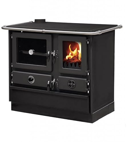 INTERSTOVES - Cuisinière à bois Magnum Thermo MBS en fonte | bouilleur sortie côté gauche - Noir