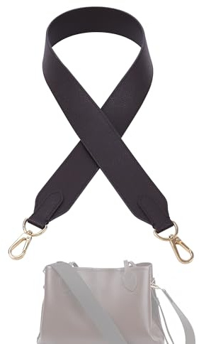 DGAZ Leder Umhängeriemen für Neverfull, 100 cm, 3,8 cm, Canvas Brown | Vachetta-Leder, handgefertigt, breiter Riemen, bequem, O-Ringe, Geschenkbox