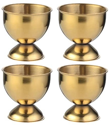 Simpls Eierbecher Set Edelstahl Eier Gekochte Eier und Soft Tray Werkzeughalter KüChe, Gold