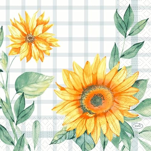 1000 Duni Tissue-Servietten 33 x 33 cm Sunflower Day 3-lagig
