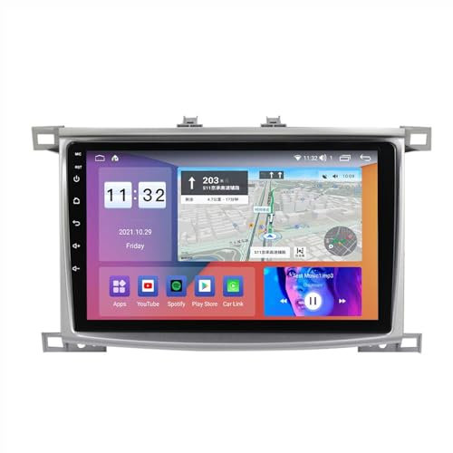 Android 12 Autoradio Mit Navi 2 Din 9 Zoll Touchscreen Autoradio Für Toyota Land Cruiser 100 2002-2007 Mit Carplay Android Auto,mit RDS Bluetooth FM AM Lenkradsteuerung Rückfahrkamera ( Color : B , Si