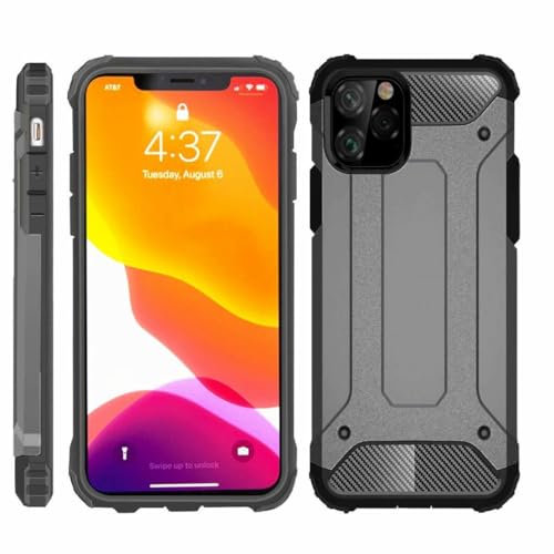 TitiSol Galaxy S21 FE Tough Armoured Case - ShockProof, Rugged, Sturdy, Heavy Duty Protective Impact Case Cover Designed for Samsung Galaxy S21 Fan Edition (Black) (Gray)