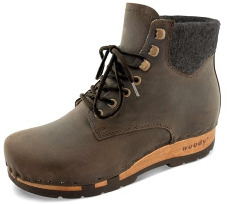 woody Damen Mona Clog Stiefelette, Caffe, Größe 38