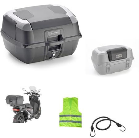 Compatible avec YAMAH-A SR 125 BAUL Valise Kappa K45N 45 LT Coffre pour Moto Scooter Comprenant Plaque ET KIT Universel avec Porte-Bagages ARRIÈRE