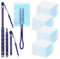 FIHODONE 40 PCS Flash Dust Magnet,Flash Duster with 2 Kind Handle and Extendable Pole,Fluffy Duster Disposable,Fluffy Dusters Refills,Flash Dust Magnet Refill for Cleaning