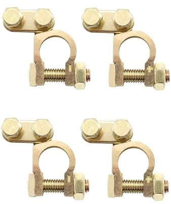 4 Pcs Battery Terminals, Battery Terminal Connectors, Car Battery Terminals, Positive Negative Battery Connectors for Car Battery Terminals Copper Leisure Battery Terminal, for Car Boat Motorcycles RV