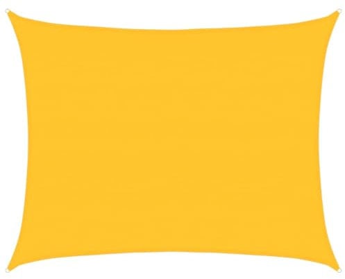 vidaXL Vela Parasole 160 g/m² Rettangolare Giallo 6x8 m in HDPE, Vela ombreggiante, Ombra da Patio, tettoia ombreggiante, Vela da Giardino, tettoia