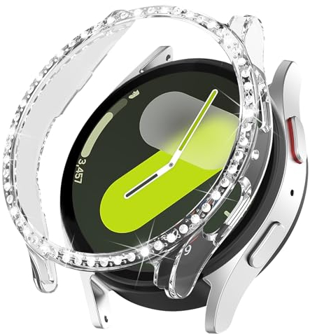 YuiYuKa Custodia Glitter Diamond per Samsung Galaxy Watch 7 40mm/44mm Custodia Protettiva Donna, Cover Rigida PC Leggera Protezione Completa Custodia di Ricambio Smartwatch per Galaxy Watch 7