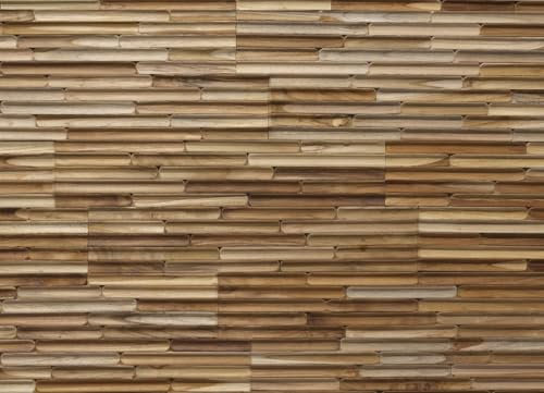 3D Holzpaneele/Holzverblender - Wandpaneele Holz für Wand - Holzwandverkleidung Innen - Wandpanel Haus, Wohnzimmer, Bett, TV usw.