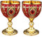 Vintage Goblets, Wine Goblet Set of 2, Wine Glasses Goblets, Gold Jeweled Goblet, Royal Wine Cups Gold + Red, Vintage Water Glasses, Drink Glasses for Party