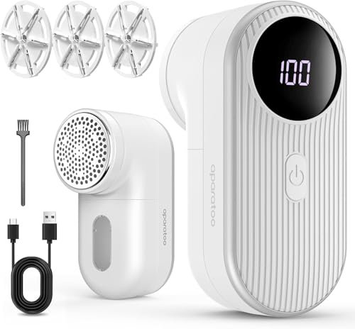 Rasoir Anti Bouloche Vetement, Rasoir Bouloche électrique avec 3 Lames & 3 Vitesses & Rechargeable, Rapide Rasoir Anti Peluche Vetement Appareil Anti Bouloche pour Vetement, Laine, Pulls, Tapis