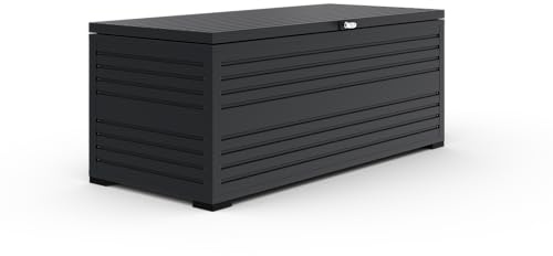 Weide Aluminium Gartenbox 1318 L 130x74x62 cm Outdoor | Stabile Aufbewahrungsbox aus rostfreiem Aluminium für Kissen und Zubehör mit komfortabler Gasdruckfeder.