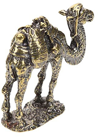 VOSAREA Kamel Ornamente Tierstatue Retro-Tier-Kamel-Statue Auto- Kamel tägliches Deko-Accessoire shöne bescherung Bookshelf Decor Tierfigur Tischdekoration Kamelfiguren Kupfer