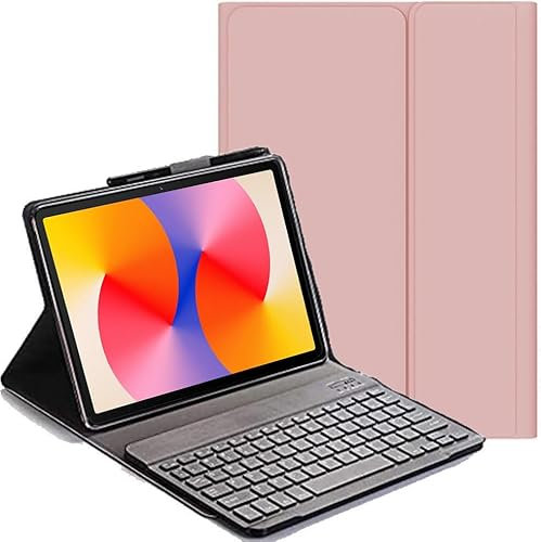 YHFZR Funda Teclado Español Ñ para iPad Mini (A17 Pro 2024, 7. Generation) 8,3 Pulgada, Español Slim Teclado Keyboard Case con Magnético Desmontable Inalámbrico Bluetooth, Rosa