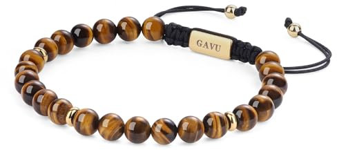 GAVU Bracelet Perle Homme, Bracelet Œil de Tigre Homme