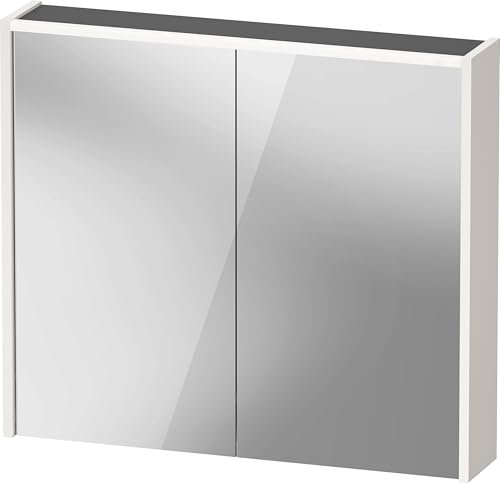 Duravit D-Code Spiegelschrank, Steckdose Typ J (CH, LI), 2 Türen, LED-Lichtfeld Oben, 800x700mm, 6 W, DC7106022222000, Farbe: Weiß Hochglanz