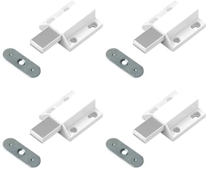 4PCS Magnetic Push Latches, Push Open Door Catches, Magnetic Touch Latches Kitchen Door Push Release Latch for Cabinet, Drawer, Cupboard, Wardrobe, Chipboard, Sideboard, Cooking Utensils