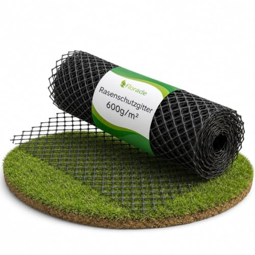 Florade Rejilla de protección para césped – Rejilla de plástico transitable – Piedras de plástico para césped alternativo – Piedras de rejilla de césped – Panal para estabilizar el suelo – Jardín y