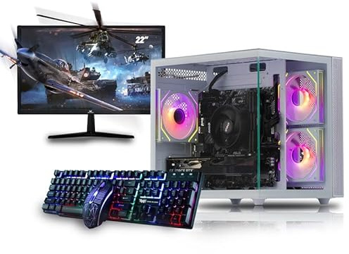 Veno Scorp Gaming PC Bundle Intel Core i7 3rd Gen 3.9GHz, GTX 750 4GB, 16GB RAM, 256GB SSD + 1TB HDD, Windows 11, WiFi, 22 Monitor, Mini Nemesis White RGB Case, 500W PSU
