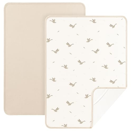 Susurration 2er Pack Bettunterlage Wasserdicht Kinder 75x90 cm Waschbar Unterlage Bett Weich Nässeschutz Unterlage für Baby Kinder Bett (Apricotfarben)