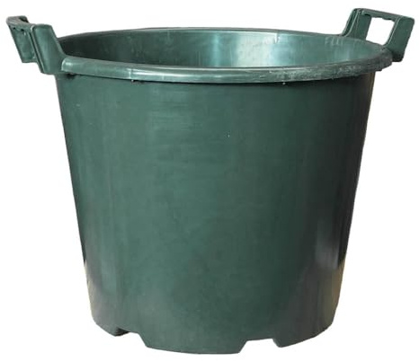 YouGarden 6 x Green Heavy Duty 30L Plant Pots 40cm Diameter - Plastic Planters for Outdoor Plants - Large 15.7' Flower Pots for Gardens - Perfect for Flowers, Vegetables & General Use