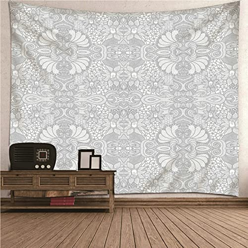 Chenlane Wandbehang Klein Günstige Wanddekoration Einfaches Muster Wandteppich Anime Wandtuch Retro Wandbehang Dekoration Grau 300x250cm