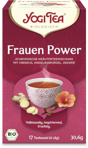 Yogi Tee Frauen Power, Tee-Aufgussbeutel: Hibiskus, Angelikawurzelextrakt, Ingwer