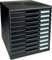 Exacompta 302414D Ablagebox Modulo mit 10 Schubladen für DIN A4+ Dokumente. Belastbare Schubladenbox mit hoher Kapazität für mehr Platz auf dem Schreibtisch schwarz