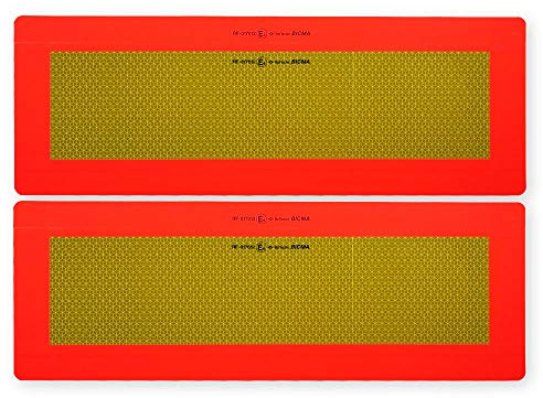 Lot de 2 panneaux d'avertissement 565x 196 mm pour semi-remorque et remorque ECE 70.01 - Réflecteur - Réfléchissant