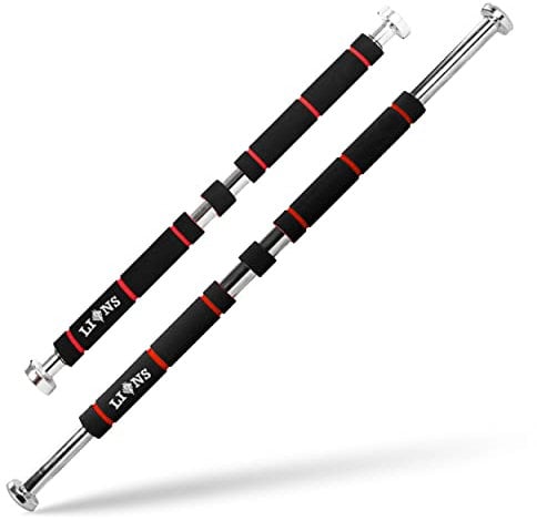 Lions Exercise Door Bar Pull Chin Up Home Gym Fitness Strength Training workout 100cm (Blac)