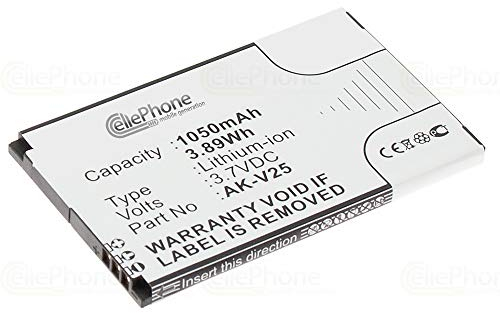 cellePhone Akku Li-Ion kompatibel mit Emporia Euphoria V50 V50_001 - Pure V25 - Active Senioren - Pure Euphoria (Ersatz für AK-V25)