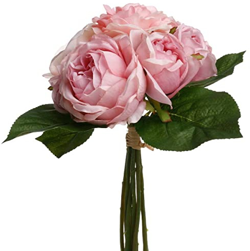 Atmosphera - Strauß mit 9 künstlichen Rosen - H30 cm - Rosa
