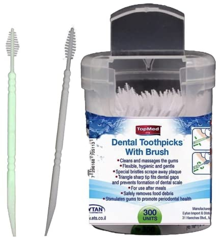 Cepillo dental dental dental para el cuidado bucal, palillo de dientes de plástico, 300 unidades (el color puede variar)