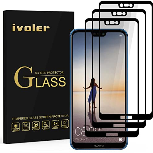 ivoler [3 Stücke] Schutzfolie für Huawei P20 Lite, [Volle Bedeckung] Schutzglas Folie Hartglas Gehärtetem Glas