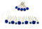 15tlg. Braut - Haarschmuck Set - Brauthaarschmuck | Set-3-G - Blau