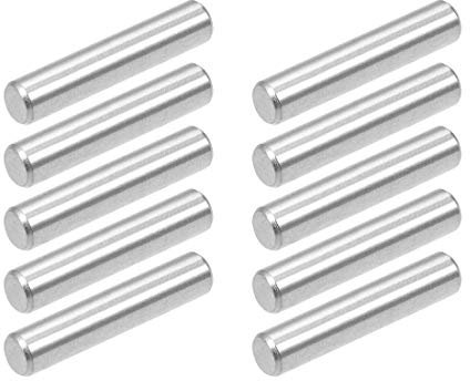 sourcing map 10Pcs 4mm x 20mm Dowel Pin 304 Stainless Steel Dowel Pins Shelf Pegs Support Shelves Silver Tone