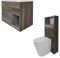 Milano Bexley Dark Oak 810mm Bathroom Vanity Unit Toilet WC Unit Back to Wall Pan