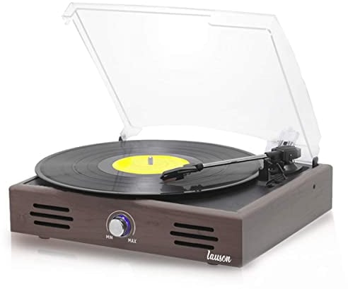Lauson JTF036 Record Turntable Record Function PC-Link Encoding | Vintage Vinyl Turntable Built-in Speakers | Vinyl Player 3 Speeds 33, 45, 78 RPM (WNEGUE)