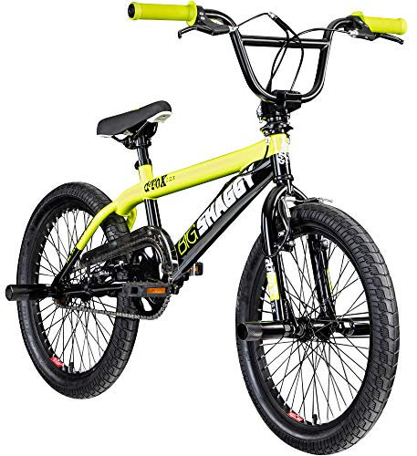 deTOX BMX 20 Zoll Fahrrad Big Shaggy Spoked 8 Farben zur Auswahl + 4 Pegs inkl.! (schwarz/gelb)