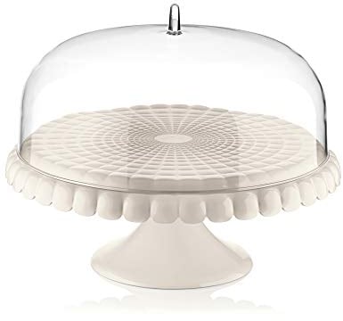 Guzzini - Tiffany, Tortenplatte mit Fuß und Haube - Milchweiß, Ø 36xh28 cm - 199400156
