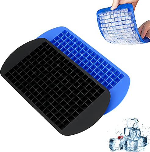 2pcs Mini Plateaux à Glaçons en Silicone de Qualité AlimentaireIce Cubes 160 Grilles Plateaux à Glaçons, Pour La Cuisine,Bars, Les Fêtes,Whisky, Cocktail