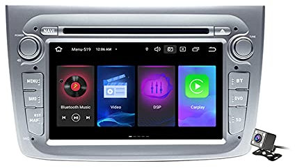 Android 11 2 Din 7Lettore DVD per auto Multimedia Sistema GPS per Alfa Romeo Mito 2008-2012 Supporto Riproduzione auto/FM AM RDS DAB+ Radio/CD DVD Player/Carplay Auto/DSP/SWC,Argento,188L: 2+16GB