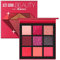Palette di ombretti, palette di ombretti a lunga tenuta, palette di ombretti professionali altamente pigmentati, 9 tonalità, opaca, perlescente, metallizzata, paillettes, tonalità: rosso